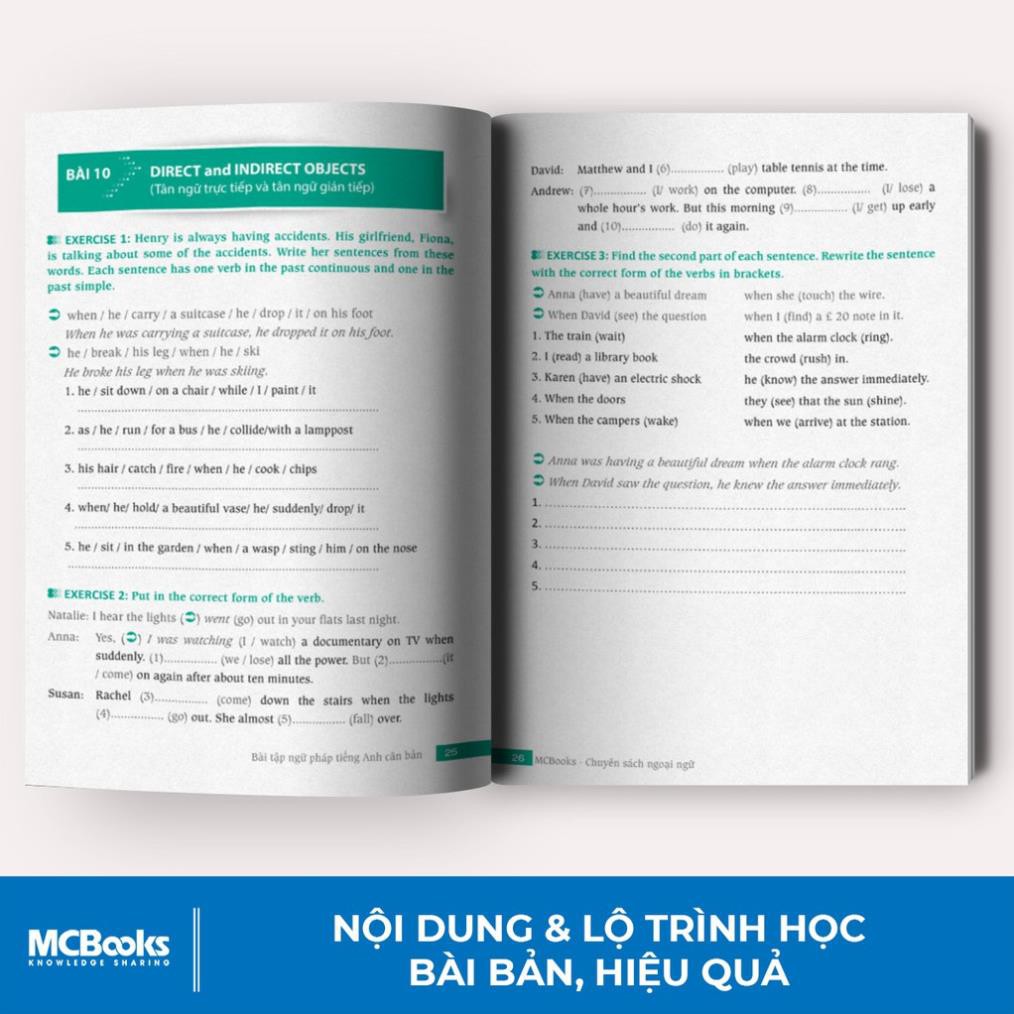 Sách - Bài Tập Ngữ Pháp Tiếng Anh Căn Bản Dành Cho Người Mới Bắt Đầu - Học Kèm App Online [MCBOOKS]