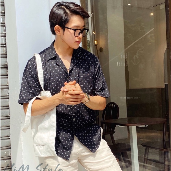 Áo Sơ Mi Nam Tay Ngắn Linen Tưng In Hoạ Tiết Mùa Hè