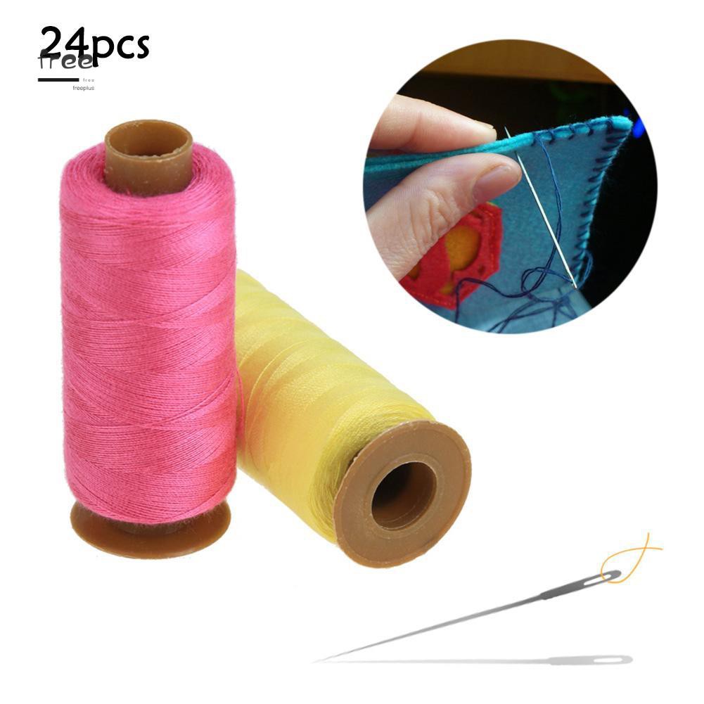 24 Cuộn Chỉ Cotton Nhiều Màu Dài 500 Yard