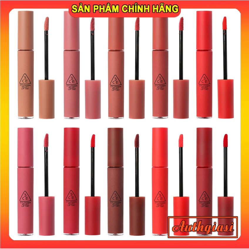 Son kem lì 3CE Stylenanda Velvet Lip Tint nhiều màu Siêu Hot