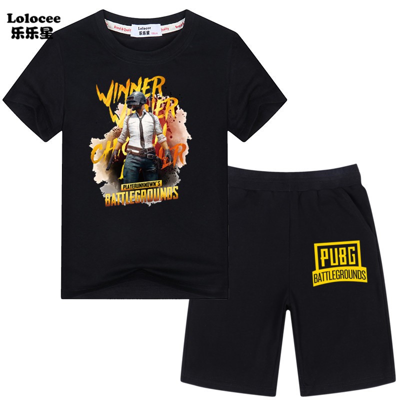 PUBG Set Áo Thun &amp; Quần Short Cho Bé Trai