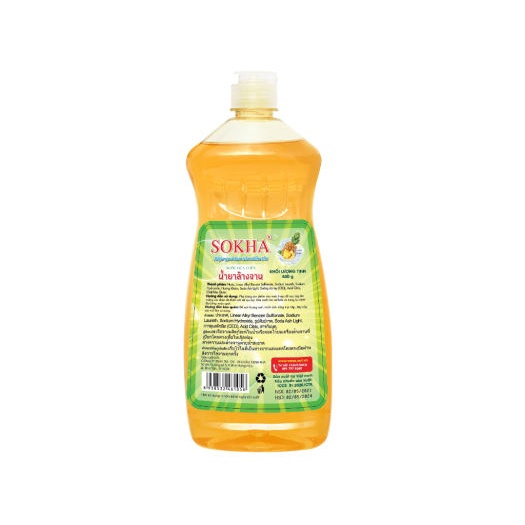 Nước Rửa Chén SOKHA hương Khóm dứa (Thơm) Chai 400ml / 800ml / 3.8kg- Công nghệ Thái Lan - Diệt Khuẩn