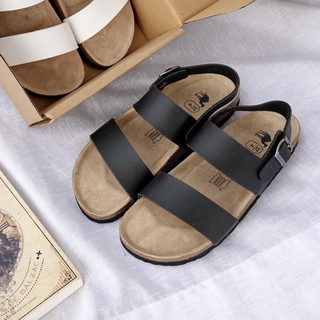 Sandal nam nữ unisex Đế Trấu SB12 Đen