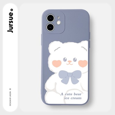 Ốp lưng JURSUE mềm hoạt hình dễ thương đẹp đen cho iPhone 17 16 15 14 13 12 11 Pro Max SE 2020 X XR XS ip 8 7 Plus kute Y1768