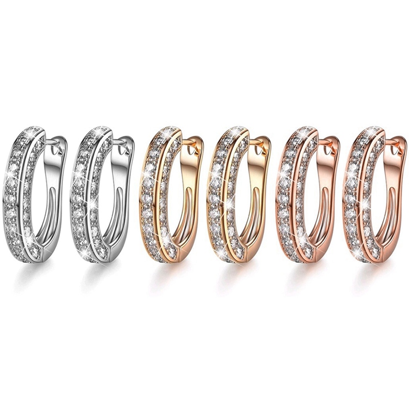 Đôi Bông Tai Mạ Bạc Đính Đá Zircon Thời Trang Cho Nữ 2020