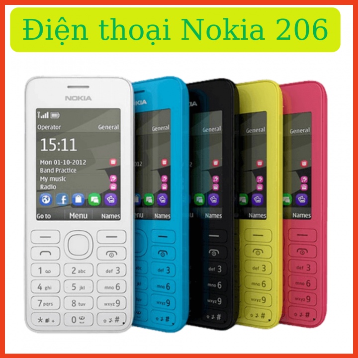 Điện thoại Nokia 206 2 sim 2 sóng nghe gọi tốt-Bảo hành 12 tháng