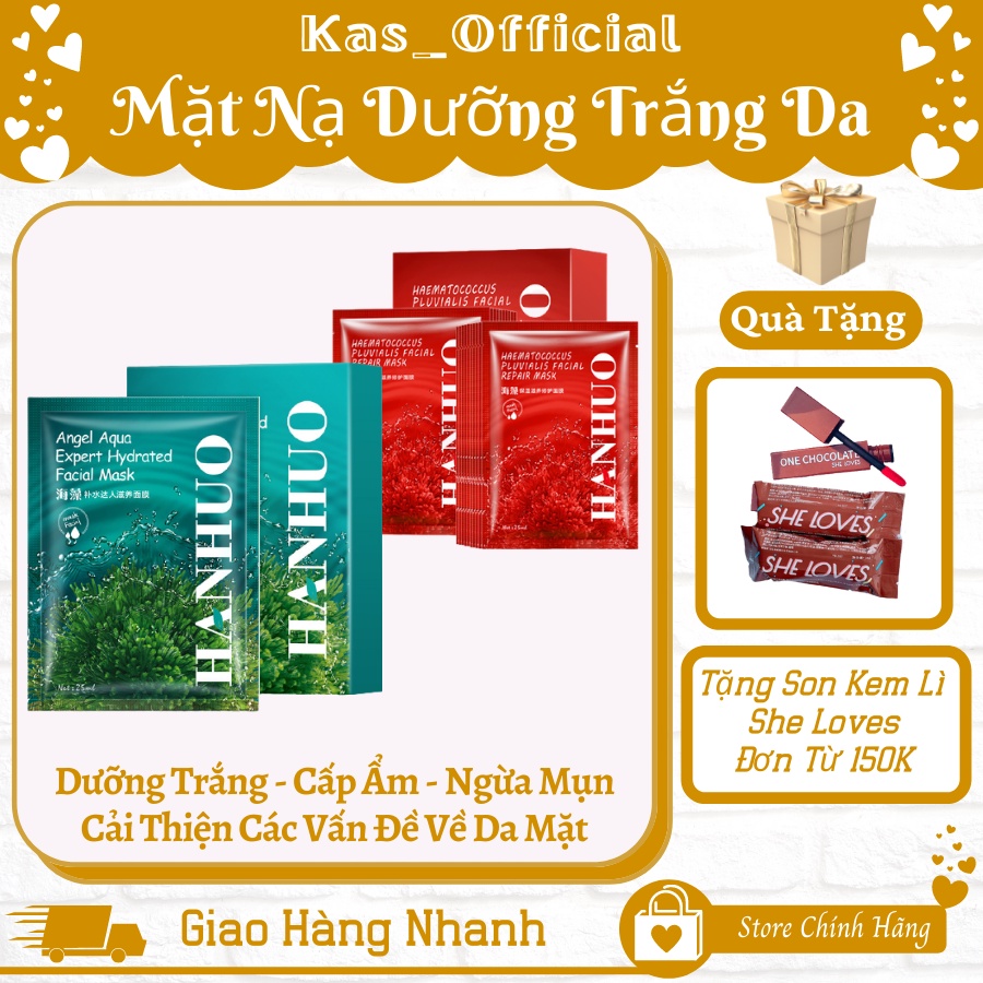 Mặt Nạ Tinh Chất Tảo Biển Dưỡng Trắng Da HANHUO Ngừa Mụn - Dưỡng Ẩm Sạch Nhờn Và Làm Giảm Nếp Nhăn Nội Địa Trung