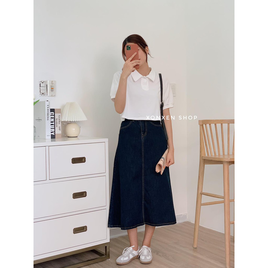 Áo thun polo nữ croptop chất cotton thoáng mát Xonxen shop free size mã 1143 | BigBuy360 - bigbuy360.vn
