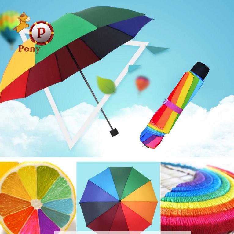 Ô dù xếp in nhiều màu sắc tươi sáng bắt mắt