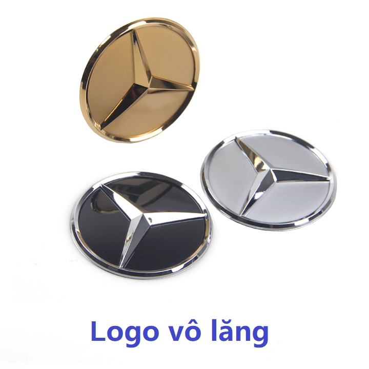 Logo biểu tượng vô lăng xe ô tô Mercedes - Đường kính 52mm và đường kính 57mm