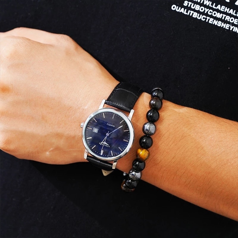 1 Vòng Tay Xâu Hạt Đá Mắt Hổ Từ Tính Chăm Sóc Sức Khỏe / Vòng Tay Bằng Đá Obsidian Đen Cho Nam Và Nữ