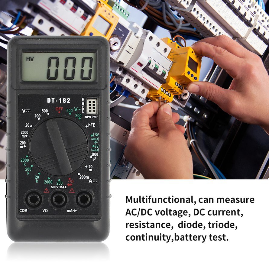 Máy đo vạn năng có thể đo dòng điện kích thước mini Dt-182 chất lượng cao