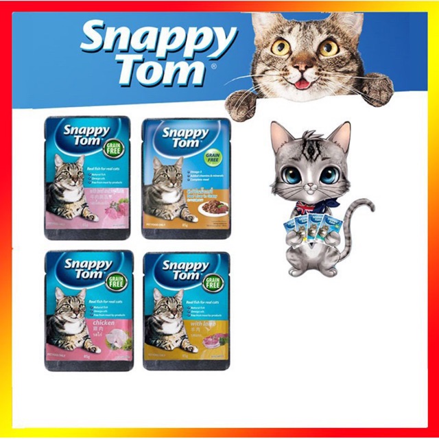 [Mã 155FMCGSALE giảm 7% - tối đa 100K đơn 500K] Pate cho mèo Snappy Tom 85g