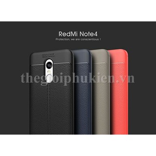 Ốp lưng Xiaomi Redmi Note 4X silicon giả da, chống sốc Auto Focus