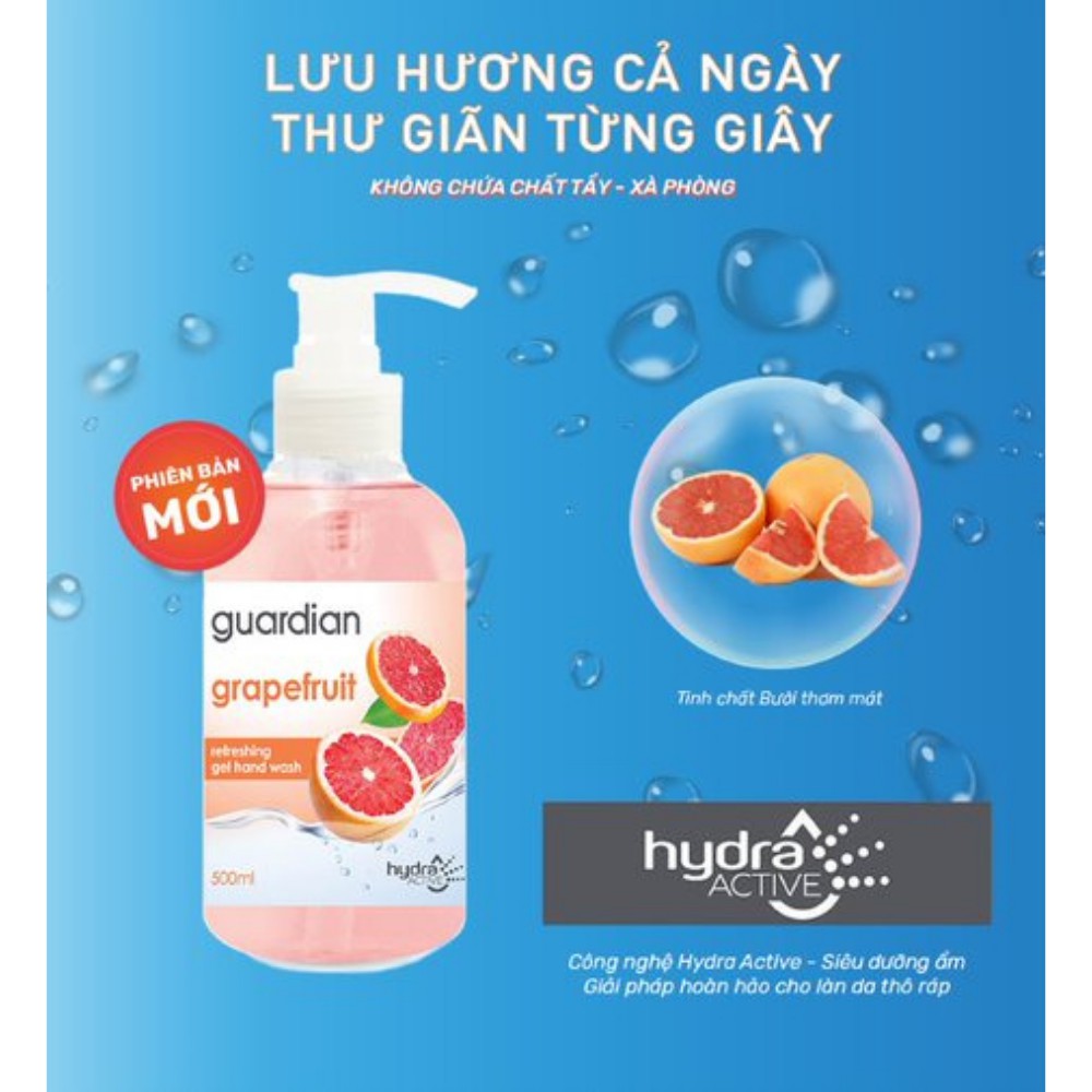 Gel rửa tay Guardian Bưởi tươi mát 500ml