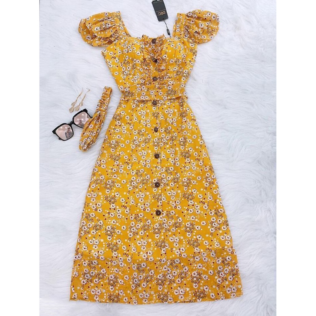 Đầm Voan Hoa Cánh Tiên Xếp Bèo Kèm Băng Đô - Thời Trang Dressery Store