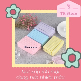 Mút xốp rửa mặt dạng nén nhiều màu bông bọt biển nở