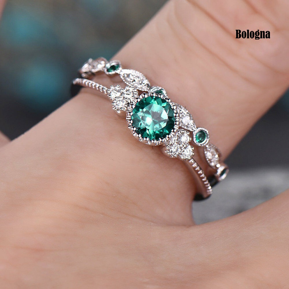 Set 2 Nhẫn Đính Đá Thời Trang Dành Cho Nữ