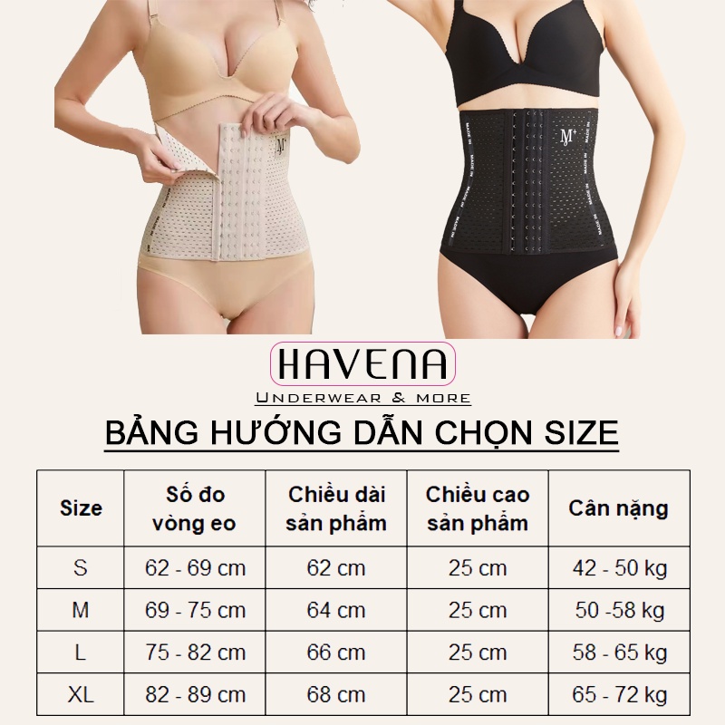 Đai Nịt Bụng Giảm Mỡ Sau Sinh Latex GEN Nịt Bụng HAVENA PK05