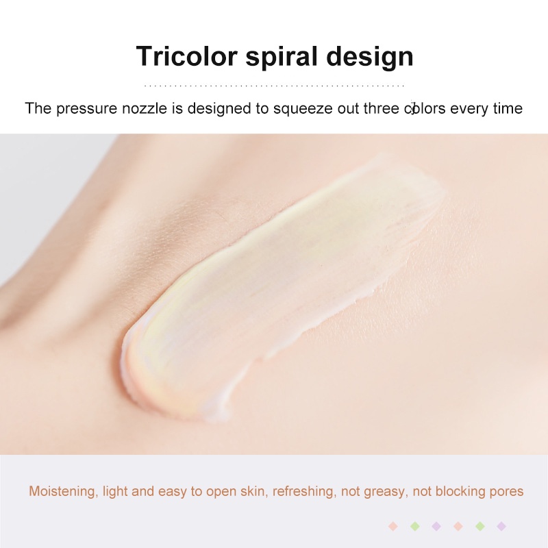 Kem nền Bai Zhentang ba màu cầu vồng làm sáng tông màu da dưỡng ẩm trẻ hóa trang tự nhiên
 | BigBuy360 - bigbuy360.vn