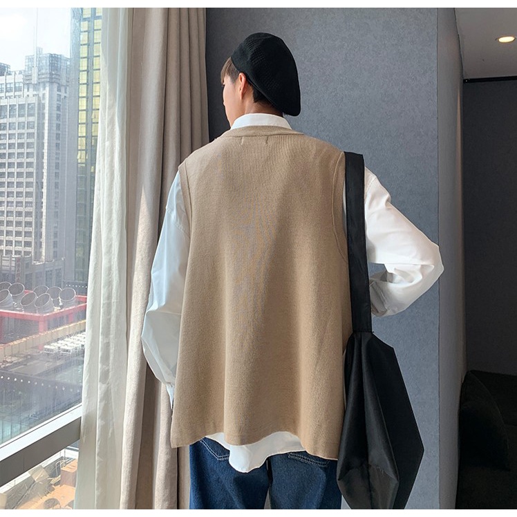 Áo gile unisex MISUDO form rộng Basic len nam nữ oversize phong cách kiểu ulzzang mix áo phông Áo gile unisex không tay