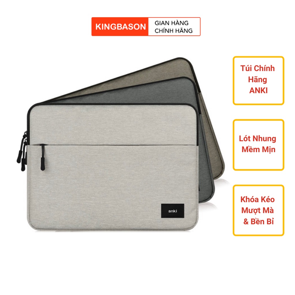 Túi Laptop chống sốc Anki chống thấm nước lót bông dày dặn 13 inch 14 inch 15 inch 15.6 inch có nhiều màu sắc
