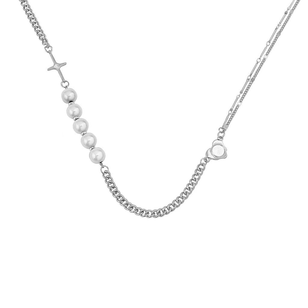 Vòng Cổ Choker Bằng Bạc Đính Ngọc Trai Thời Trang Cho Nữ