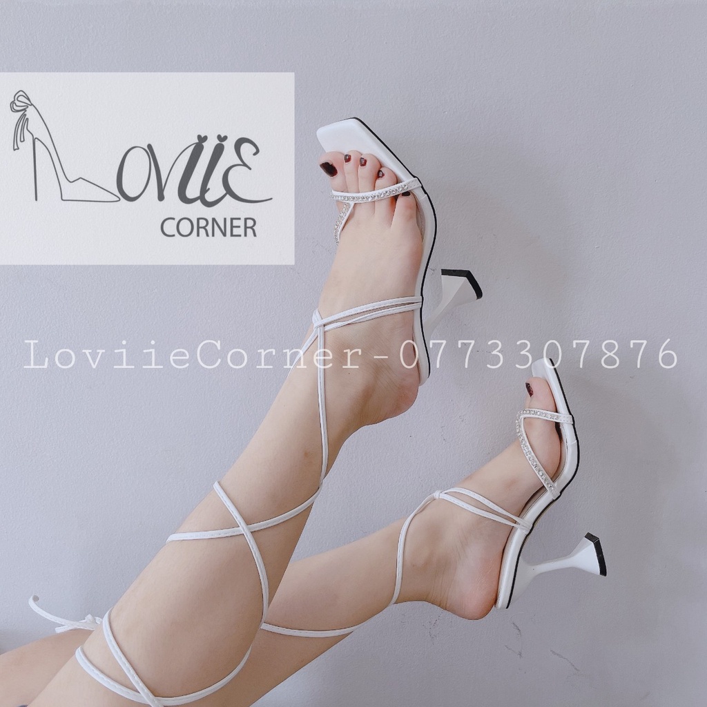 SANDAL CAO GÓT LOVIIECORNER - GIÀY SANDAL CAO ĐẾ NHỌN 7 PHÂN CỘT DÂY CHIẾN BINH G220307 G220911