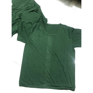 Áo Thun Trơn Lót Màu Xanh Rêu , Áo Phông Xanh Lá Vải Cotton đẹp giá sỉ