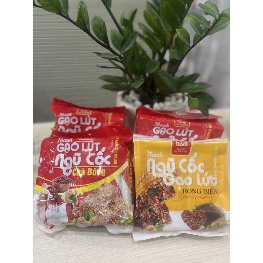 Thanh gạo lứt CHÀ BÔNG cao cấp - túi 10 thanh - thanh gạo lứt ăn vặt giảm cân