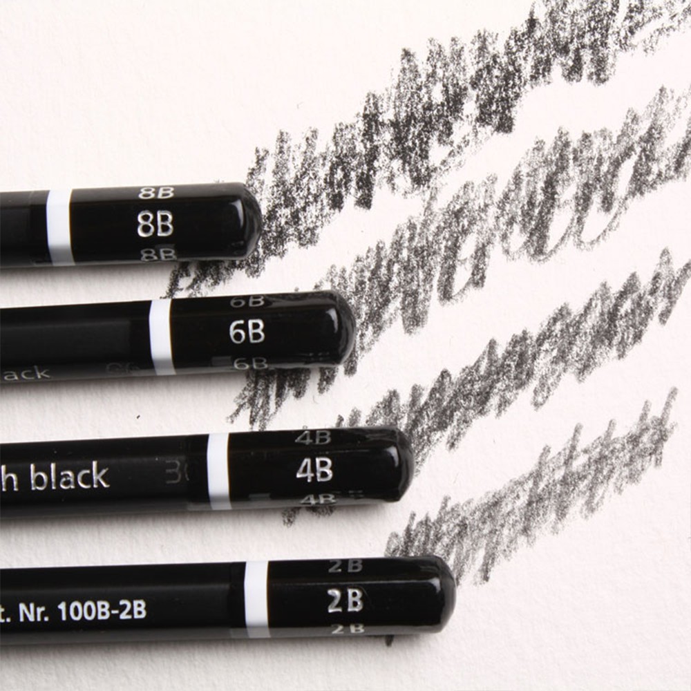 Set 6 bút chì Staedtler Mars Lumograph Black bản The Dark Classic hộp kim loại