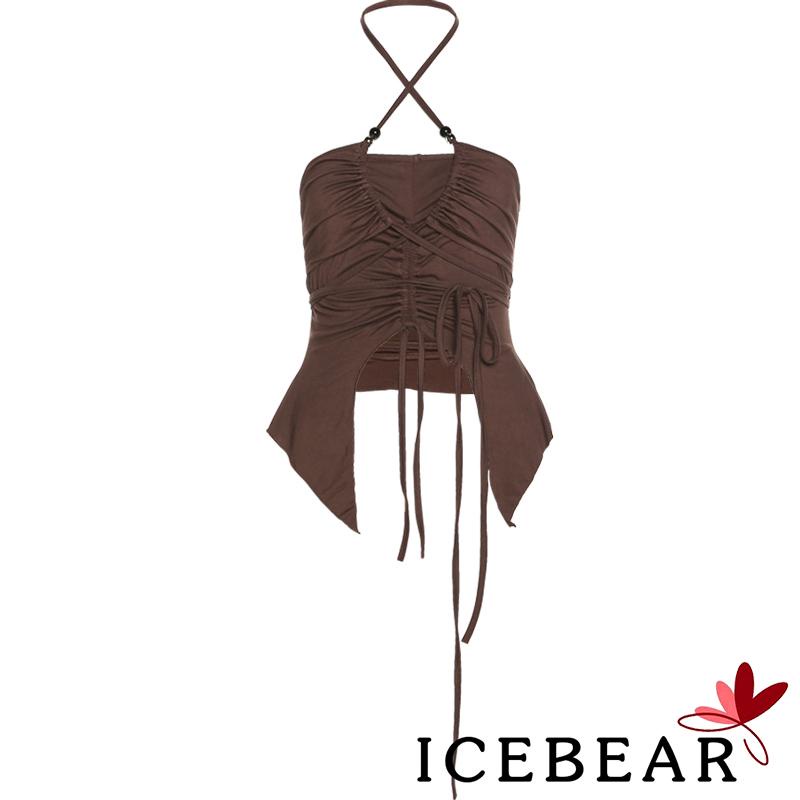 Áo Croptop Màu Trơn Dây Rút Cổ Yếm Độc Đáo Thời Trang Cho Nữ