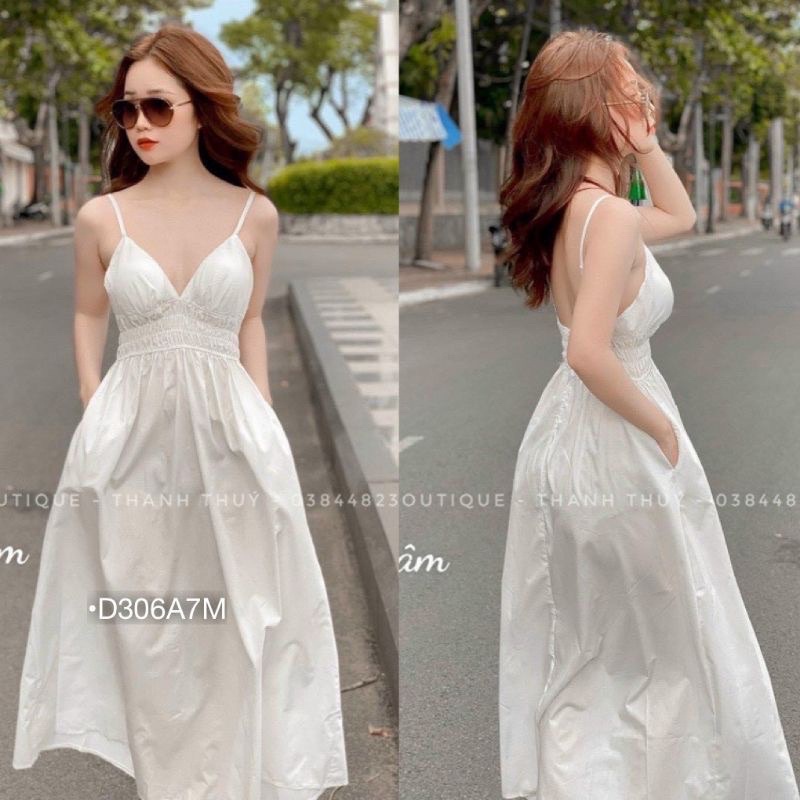 Váy maxi 2 dây chun eo dáng xoè cao cấp form dài trẻ trung Ulzzang váy đi biển đẹp