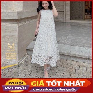 Váy Maxi Đi Biển, Đầm Ren Dự Tiệc Sang Trọng V1090-Violet