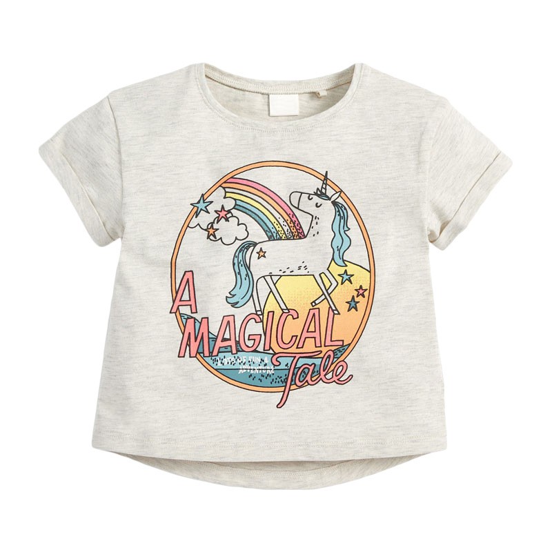 Mã 51718 áo thun cotton ngựa pony xám cho bé gái