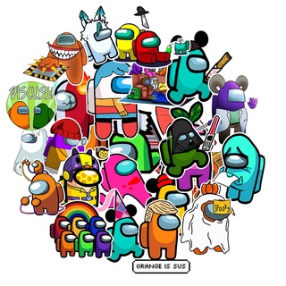 Bộ 50 miếng dán trang trí Laptop/điện thoại/xe đạp/vali/máy tính/va li chống thấm nước hình Graffiti Among us