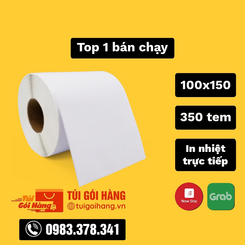 Giấy In Nhiệt 100x150mm Cuộn 350 Tem - In Đơn Shopee - Dành cho máy in nhiệt HPRT N41