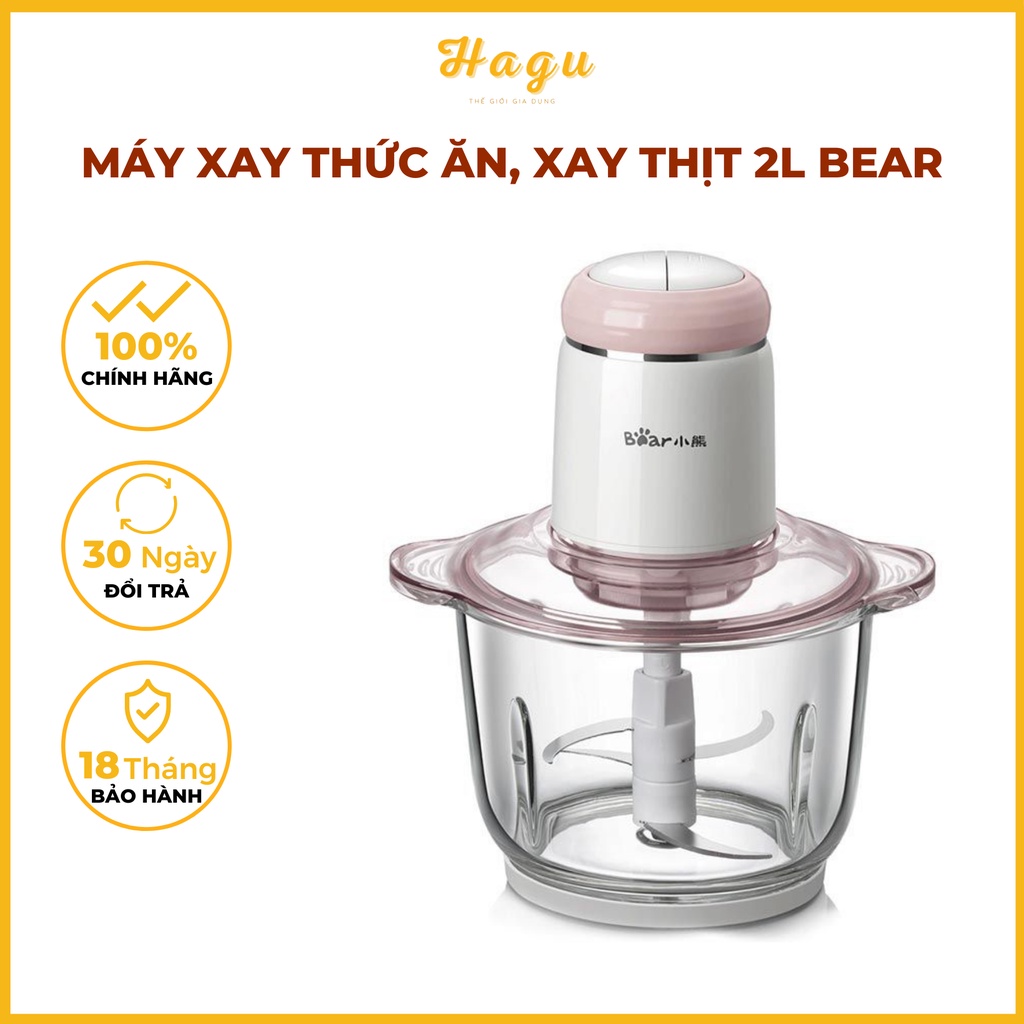 Máy xay thức ăn Bear 2L QSJ-B02Q1. Máy xay thức ăn chính hãng 2L BAER| Gia dụng HAGU