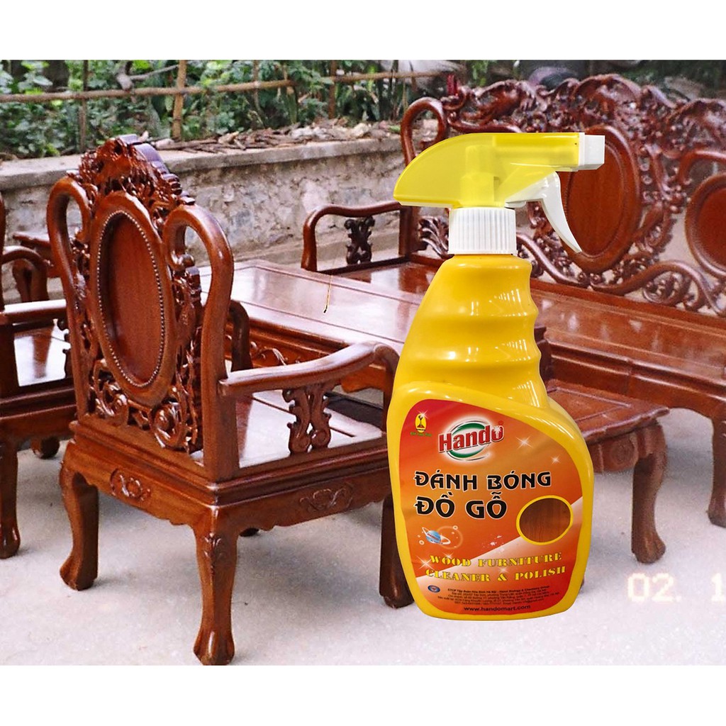 Dung dịch đánh bóng Hando tẩy rửa ,tạo độ bóng, làm mờ vết xước cho đồ gỗ 600ml