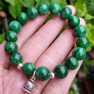 VÒNG TAY CẨM THẠCH SƠN THUỶ PHỐI BẠC