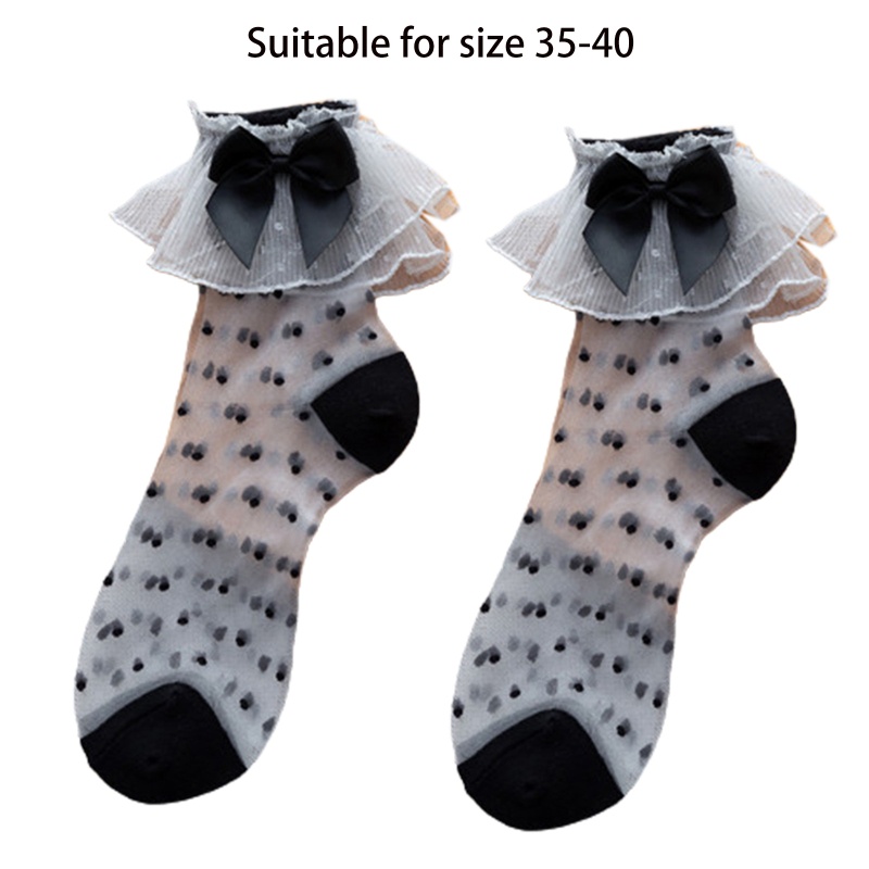 Đôi Vớ Lolita Phối Nơ Họa Tiết Chấm Bi Thời Trang Cho Nữ
