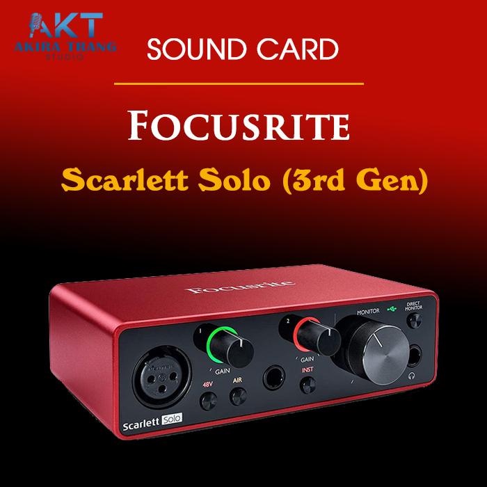 [BÁN CHẠY NHẤT] Card Âm Thanh Scarlett Solo Gen 3 - Chuyên Thu Âm, livestream  ( Fullbox 100% )