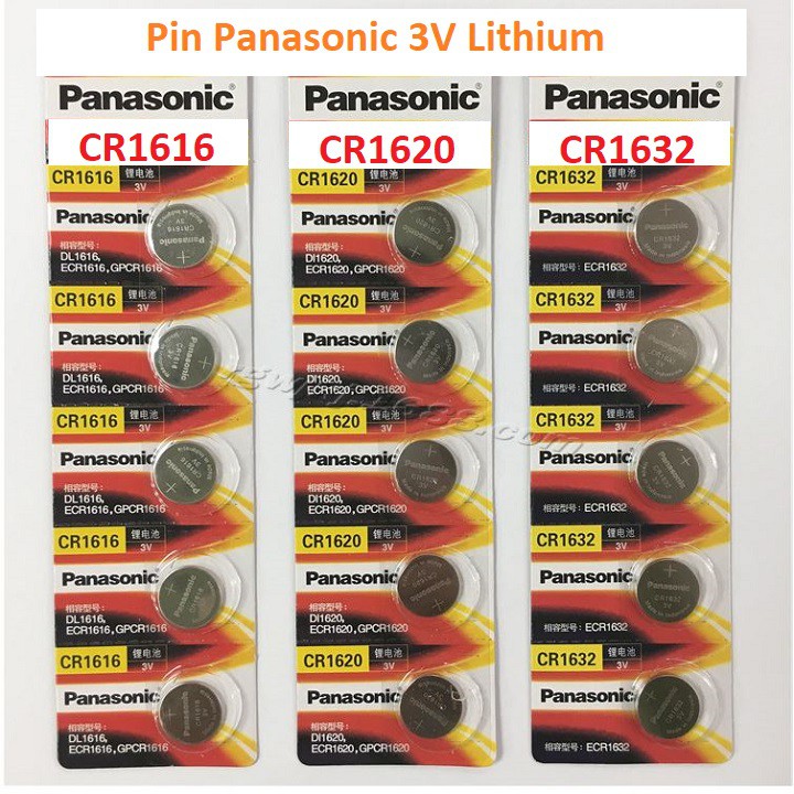 Vỉ 5 Viên Pin Panasonic CR2032 / CR2025 / CR2016 / CR1632 / CR1220 / CR1620 / CR1616 / CR2430 /CR2450 Made in Indonesia