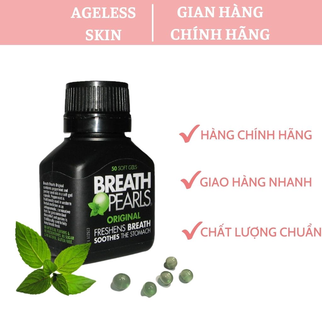 Breath Pearls - Viên Uống Thơm Miệng Úc Chính Hãng