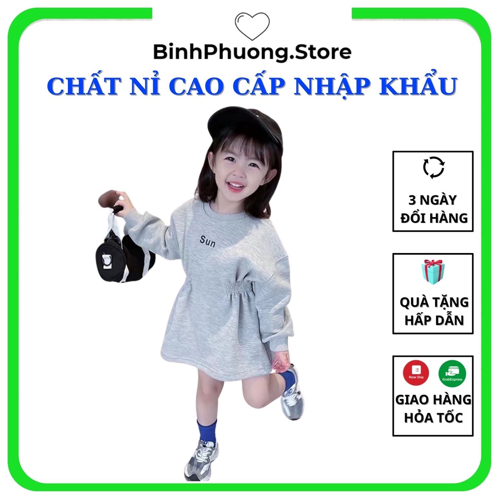Váy công chúa chất nỉ cho bé gái 2 3 4 5 6 7 tuổi hàng nhập khẩu Binhphuong.Store
