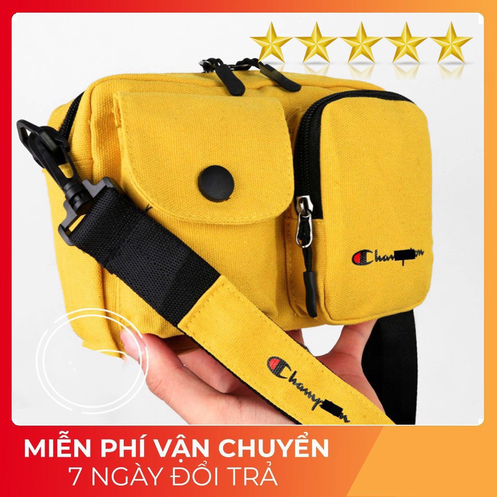 Túi đeo chéo canvas Champions✅FREESHIP✅Túi bao tử đeo chéo thời trang nam nữ| Túi đeo chéo mini Shoulder Bag