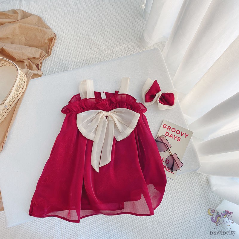 Đầm Thắt Nơ Phong Cách Thời Trang Hàn Quốc Cho Bé Gái