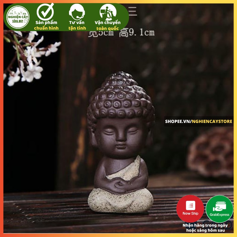 Phụ kiện Tượng phật trang trí tiểu cảnh, cây cảnh, sen đá, bàn làm việc, ô tô