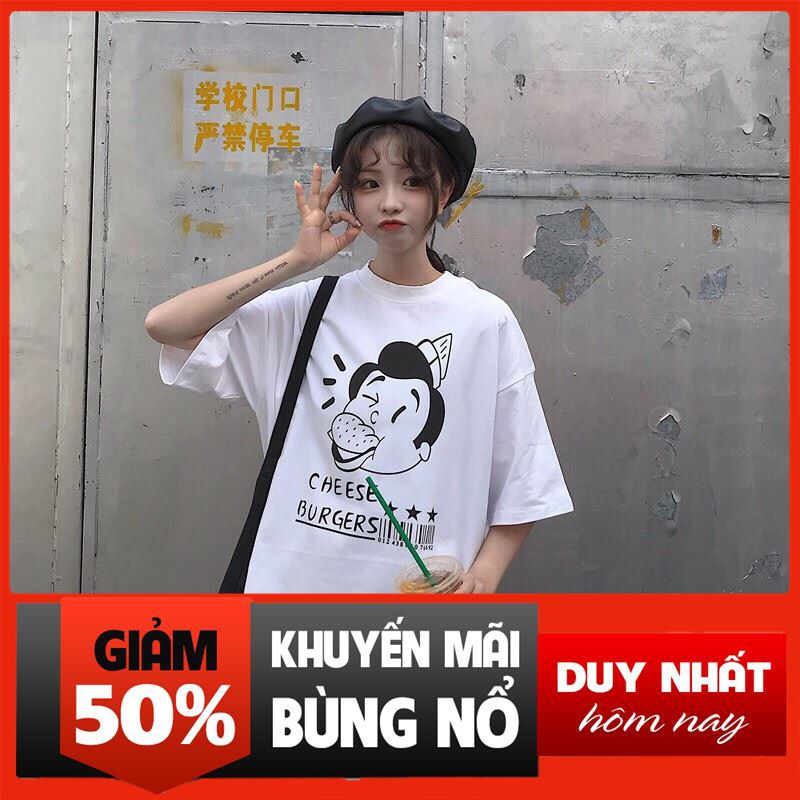 [ Sale Off ] [Siêu Rẻ] Áo thun tay lỡ, áo thun unisex SRTN8 thời trang elise