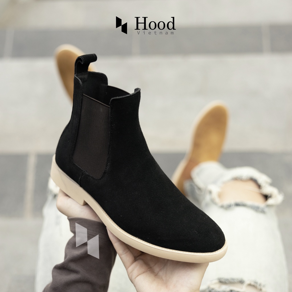 Giày Chelsea Boot màu Đen đế kem - Giúp tăng chiều cao 7 cm, Da lộn xịn xò - Bảo hành 12 tháng //thehood | BigBuy360 - bigbuy360.vn